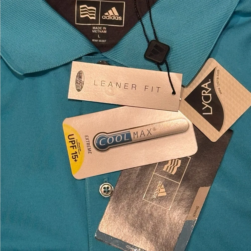 Adidas ClimaCool Men's turquoise blue Polo Shirt